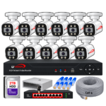 Uvision 4MP IP Color With Inbuilt Mic 11 Camera Set