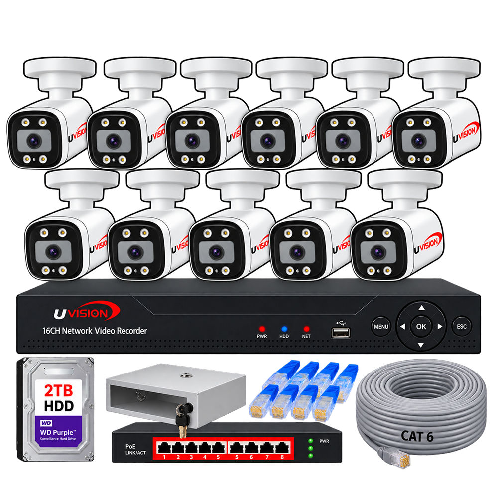 4mp11 Uvision 4MP IP Color With Inbuilt Mic 11 Camera Set - Image 1