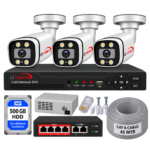 Uvision 4MP IP Color With Inbuilt Mic 3 Camera Set