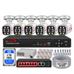 Uvision 4MP IP Color With Inbuilt Mic 6 Camera Set