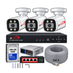 Uvision 8MP IP Color With Inbuilt Mic 3 Camera Set