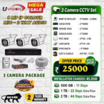 Uvision 8MP IP Color With Inbuilt Mic 3 Camera Set - Image 2