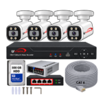 Uvision 8MP IP Color With Inbuilt Mic 4 Camera Set
