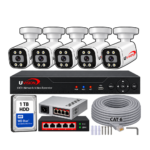 Uvision 8MP IP Color With Inbuilt Mic 5 Camera Set
