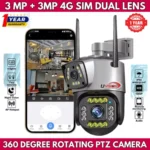 UVISION 3MP + 3MP 4G SIM DUAL LENS PTZ OUTDOOR ROTATING Wifi Cctv Camera - Image 2